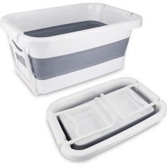 ddLUCK Foldable Dog Bathtub, Portable Pet Bathtub, Foldable Sturdy Bathtub for Puppies, Small Dogs, Cats with Strong Support, Grey
