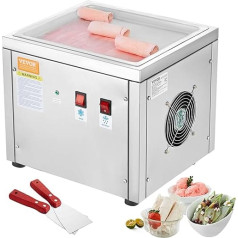 VEVOR Deep Fried Ice Roll Machine, 28 x 24 x 2 cm Pan for Frying Ice Cream, Ice Cream Maker with Compressor and 2 Scrapers, for Making Ice Cream, Frozen Yogurt and Ice Rolls