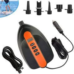 Ruitx Electric Pump, 16 psi-Sup Pump, Multifunctional Electric Pump, Intelligent Auto-Off Function, 12 V for Inflatable Sup & Paddle Board, Inflatable Boats, Paddle Board (Orange)