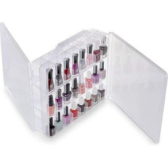 GDICONIC 48 Bottles Universal Transparent Portable Nail Polish Cosmetic Organiser Holder Display Container Double Sided Storage Box Dividers Space Saving Box