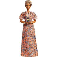 Barbie GXF46 Inspiring Women Maya Angelou Doll (approx. 30 cm) with Dress, Doll Stand and Certificate of Authenticity, Gift for Children and Collectors, Toy from 6 Years