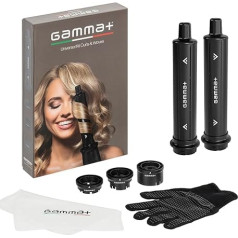 Gamma+ Universal Curling Iron Set Curls & Waves, 2 Self-Winding Cylinders for Curls and Waves, Compatible with Gamma+ Hair Dryer, 3D Airflow Technology 360°, Heat Control