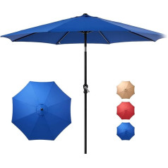 DUMOS Parasol Crank Umbrella Market Umbrella UV Protection Cover Crank Foldable Aluminium Round Balcony Patio Garden Balcony Umbrella