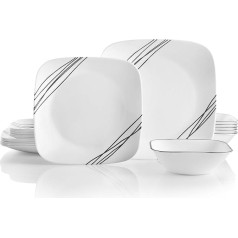 Corelle 18 Piece Chip Resistant Spots Dinner Service Set for 6 People