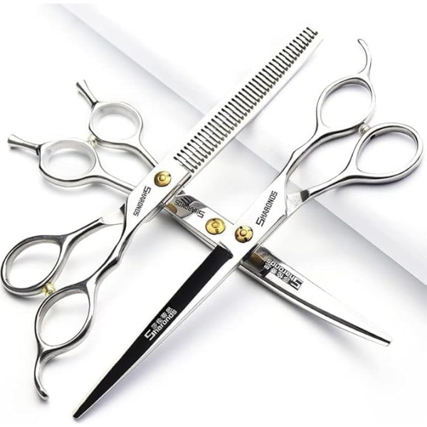 6.5/7/7.5 Inch Professional Hair Clipper Set, Stainless Steel Sharp Hair Clipper, Hairdresser Specific Scissors (7 Inch / 3 Pieces)