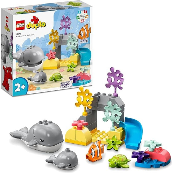 LEGO 10972 Duplo Wild Ocean Animals, Educational Toy for 2 Years and Over, Toy Set for Toddlers, Girls and Boys with Sea Animals and Play Mat