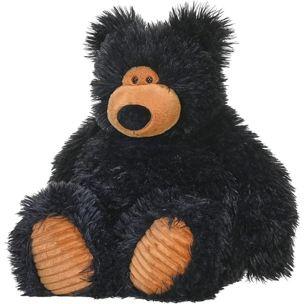 Wild Republic Snuggleluves Black Bear Weighted Cuddly Toy 38cm Gift for Kids Plush Toy Recycled Plastic Bottle Filling