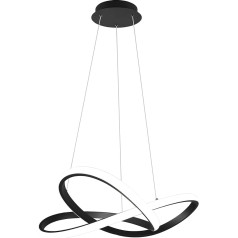 Reality Leuchten Course R32051432 LED Pendant Light Metal Matte Black with 27.5 Watt LED Switch Dimmer