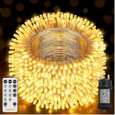 HeiPard Fairy Lights Outdoor Indoor 60 m 600 LED Warm White Cluster LED Fairy Lights Power with Timer Dimmable 8 Modes IP44 Waterproof Christmas Lighting String Lights for Garden Tree Christmas