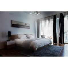 Trango WAVE 3155 Design LED Ceiling Light Series 3 Flames with 1 Swivelling Light Arm Modern & Chic I Wave Shape I Ceiling Light I 3 x 5 Watt LED Module I 3000 K Warm White I Matte Nickel & Chrome