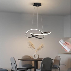 YLFXL 45 W Pendant Light Dining Table LED Pendant Light Dimmable with Remote Control Dining Table Lamp Height-Adjustable Linear Design Pendant Light Black Dining Room Lamp for Living Room Dining Room