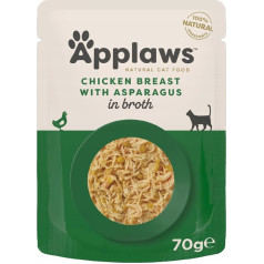 Applaws kaķu vistas gaļa un sparģeļi buljonā 70g