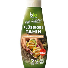 biozentrale Liquid Tahin | 310 g | Vegan & Gluten Free | in Squeeze Bottle, Shake & Ready | Protein Source | Sesame Paste as Topping for Bowls or Refining Dips