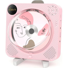 Arafuna Portable CD Player, Bluetooth CD Player for Home with Speakers, LCD Display and Remote Control, Aupports FM Radio/AUX IN/USB/Headphone Jack