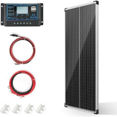 Nicesolar 100 W Solar Panel 12 V Monocrystalline Solar Panel Kit, 100 Watt Solar Panel with 20 A Charge Controller for Mains-Independent 12 Volt Energy Charge for Motorhome, Boat, Caravan, Household