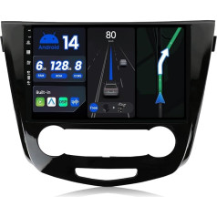 BXLIYER -[6G+128G] Android 14 IPS 10.1 Inch Car Radio for Nissan Qashqai J11 X-Trail Rouge (2014-2018) - Built-in Carplay/Android Car - Camera + Mic - 2 DIN - Steering Wheel Control DAB Fast-Boot