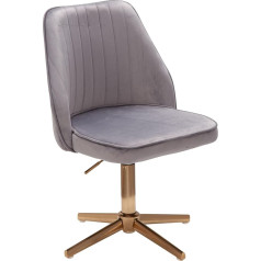 FineBuy Velvet Design Swivel Chair with Backrest, Shell Chair 120 kg Height Adjustable, Work Chair without Wheels, Chair Desk Home Office Swivel