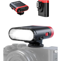 SMALLRIG RS20 Mini Camera Flash for Canon for Sony, GN12 Speedlite Flash with 2000mAh Battery, OLED Screen, 8 Levels 500 Flashes with Full Power/1.8s Recycling/6500K, A/M Mode 1/1-1/128-5374