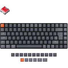 Keychron K3 Ultra-Slim Bluetooth Wireless Mechanical Keyboard, ISO DE Layout, Hot-Swappable Low Profile Optical Red Switch, White Backlit Gaming Keyboard for Mac Windows