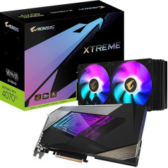 Gigabyte NVIDIA GeForce RTX 4070 Ti XTREME WATERFORCE Graphics Card - 12GB GDDR6X, 192-bit, PCI-E 4.0, 2700MHz Core Clock, 3x DP 1.4, 1x HDMI 2.1a, NVIDIA DLSS 3 - GV-N407TAORUSX W-12GD