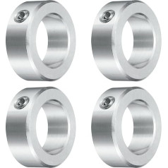 QUARKZMAN Set Screw Clamping Rings 1-1/8 Inch Bore, Aluminium Shaft Clamping Rings, 1-3/4 Inch OD and 5/8 Inch Thick, Clamping Ring with Set Screw, Stop Ring for Linear Rod Shaft Guidance, Pack of 4