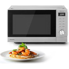 Panasonic NN-SD37QSEPG Solo Microwave Oven 29L 1000W Auto Defrost 11 Automatic Programs Timer Silver & Stainless Steel