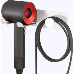 FLE Hair Dryer Holder Wall Mounted Stainless Steel Self Adhesive Hair Dryer Holder for Dyson Supersonic Hair Dryer, White