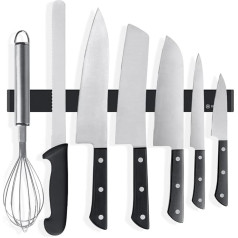 Rich&Ray Magnetic Knife Rack, No Drilling Kitchen Knife, Magnetic Holder for Wall, Kitchen Accessories, Organizer or Organizing Tools (Stainless Steel, 12 Inch, Black)