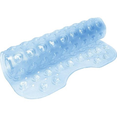 Rutschfeste Badewannen-Duschmatte, 53 x 53 cm, Blau, weich, dick, Vollgummi-Badematte mit Abflusslöchern und Kieselsteinen, wasserdicht, WC-Vorleger