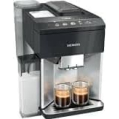 Siemens, TQ517R03 Fully Automatic Coffee Machine, EQ500, AromaDouble Shot, AutoMilk Clean, CeramDrive, CoffeeSelect Display, OneTouch DoubleCup, Piano Black/Stainless Steel