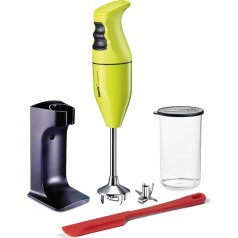 bamix EO180 Classic Plus Hand Blender Set Including Stand, 1 Cup, 1 Multifunctional Knife, 180 Watt, Made in Switzerland, Lime/Black