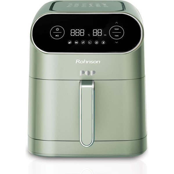 Rohnson R-2859 Pop Air Fryer - Hot Air Fryer, 7L Capacity, 1800 W, 6 Programmes, 3D Direct Heat, Digital LED Display, App Control, Double Viewing Window, Energy Efficient, Fryer without Grease