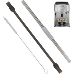 Milk Hose Compatible Set for Siemens EQ6, 1 Silicone Hoses with Stainless Steel Tube, Cleaning Brush and Pipe Collar, Suitable for Various Models, Replacement Parts for Fully Automatic Coffee Machines