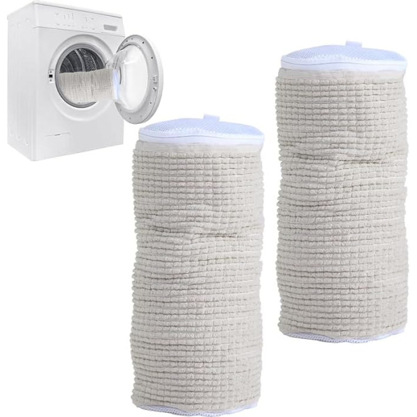 Porssaut 2 x Shoe Wash Bags - Reusable Shoe Cleaning Bags, Shoe Care Bags for Use in the Washing Machine and Dryer (Grey), gray