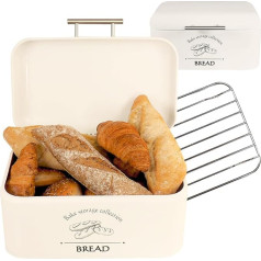 Gadgy Bread Bin Metal Bread Storage Bread Bin Retro Vintage Bread Storage Bread Bin Stainless Steel with Ventilation Grille Crisp Bread Basket Metal Bread Box Bread Box