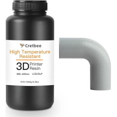 Cretbee High Temperature Resistant 3D Printing Resin, Up to 280°C, High Precision 3D Printing Resin for Mechanical Engineering, Industrial Parts, 405nm Photopolymer Resin for DLP/LCD (Grey)