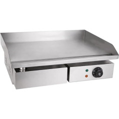 CGLYYDS Commercial Grill Plate 3KW Electric Countertop Fryer Stainless Steel 55cm Cooking Plate Kitchen Egg Bacon BBQ Grill 8mm Thick Cooking Surface 220V