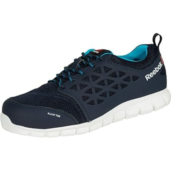 REEBOK WORK IB131S1P Excel Light Athletic Safety Trainer Shoe, Aluminium toe, PR Work Shoe, 40, Navy/Teal
