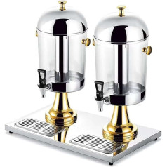 Kaltgetränkespender, Edelstahl-Saftmaschine, kommerzielle Heiß- und Kaltgetränkemaschine für Restaurant, Bar, Wasser, gekühlte Erfrischungen, Gold-Doppelkopf (Gold Double Head)