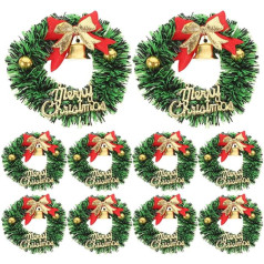Healifty 20 Pieces Mini Hanging Christmas Wreaths: Small Artificial Wreath for Crafts for Cabinets Dollhouses Christmas Tree Decoration