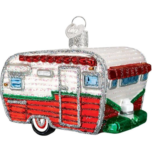 Old World Christmas Camping Outdoor Collection Red Green White Glass Ornaments for Christmas Tree RV