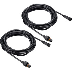 PATIKIL 16.4ft 3 Pin Extension Cable, 2 Pack 18AWG Waterproof IP67 Connector with Male and Female End for LED Strip, Black