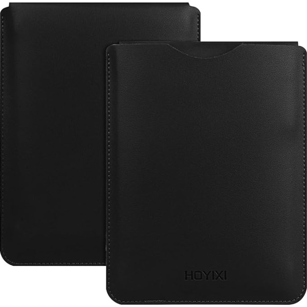 HoYiXi Case for 6 Inch Kindle/Kobo/Voyaga/Lenovo/Pocketbook/Sony/Tolino E-Book E-Reader, Lightweight Leather Protective Case for 6 Inch E-Book, Black