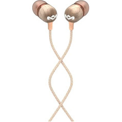 House of Marley Smile Jamaica In-Ear Headphones, 1 Button Microphone Control Earphones, Noise Isolating 9.2mm Driver, Earbuds Included in 2 Sizes for Lasting Comfort, Tangle-Free Cable - Copper