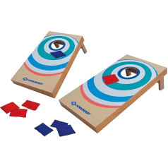 Schildkröt Cornhole Set - Bean Bag Throwing Game for 2-4 Players - 2 Wooden Boards with Fold-Out Legs & 8 Sandbags - Outdoor Skill Game for Garden, Beach & Leisure