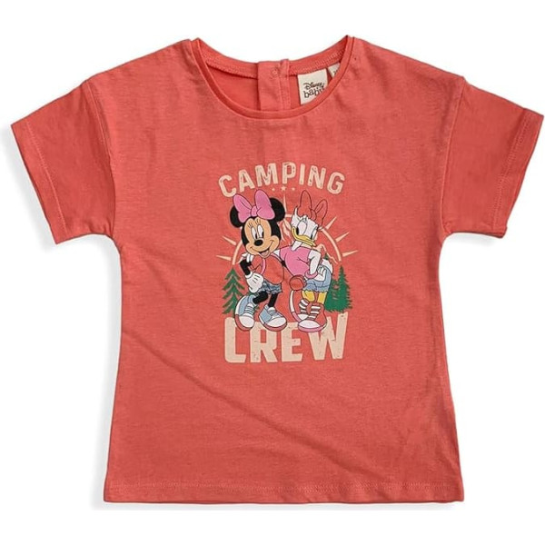 Disney Minnie Mouse Girl's Short Sleeve Cotton T-Shirt 5450 Orange, 80, orange