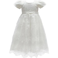 Selene Ivory Embroidery Lace Christening Gown Baby Girls Formal Wedding Birthday Party Bridesmaid Dress Baby Baptism Gown