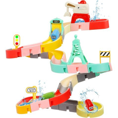 JoiTale Bath Toy from 3 4 5 6 Years, DIY Marble Run Bath Toy 47 Pieces, Water Toy Children, Bath Toy with Suction Cups - Creative Bath Fun Gift Boys Girls