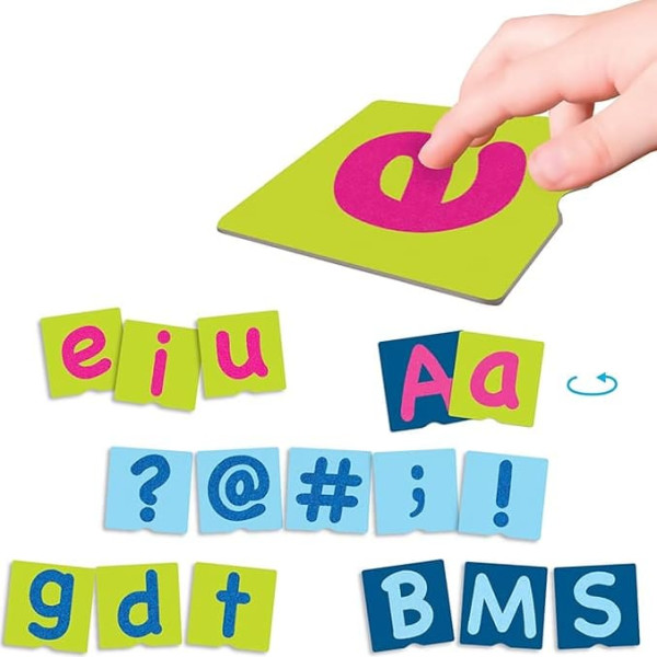 Akros (AKRP1) 20613 Akros Tactile Letter Cards with Punctuation Signs The Senses, Multi-Colour