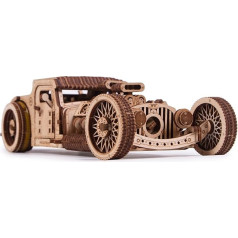 Wood Trick Styled Car Wooden Model Car Kit for Building - Drives up to 9.7 m - Highly Detailed and Robust - No Batteries - 3D Wooden Puzzle - Mechanical